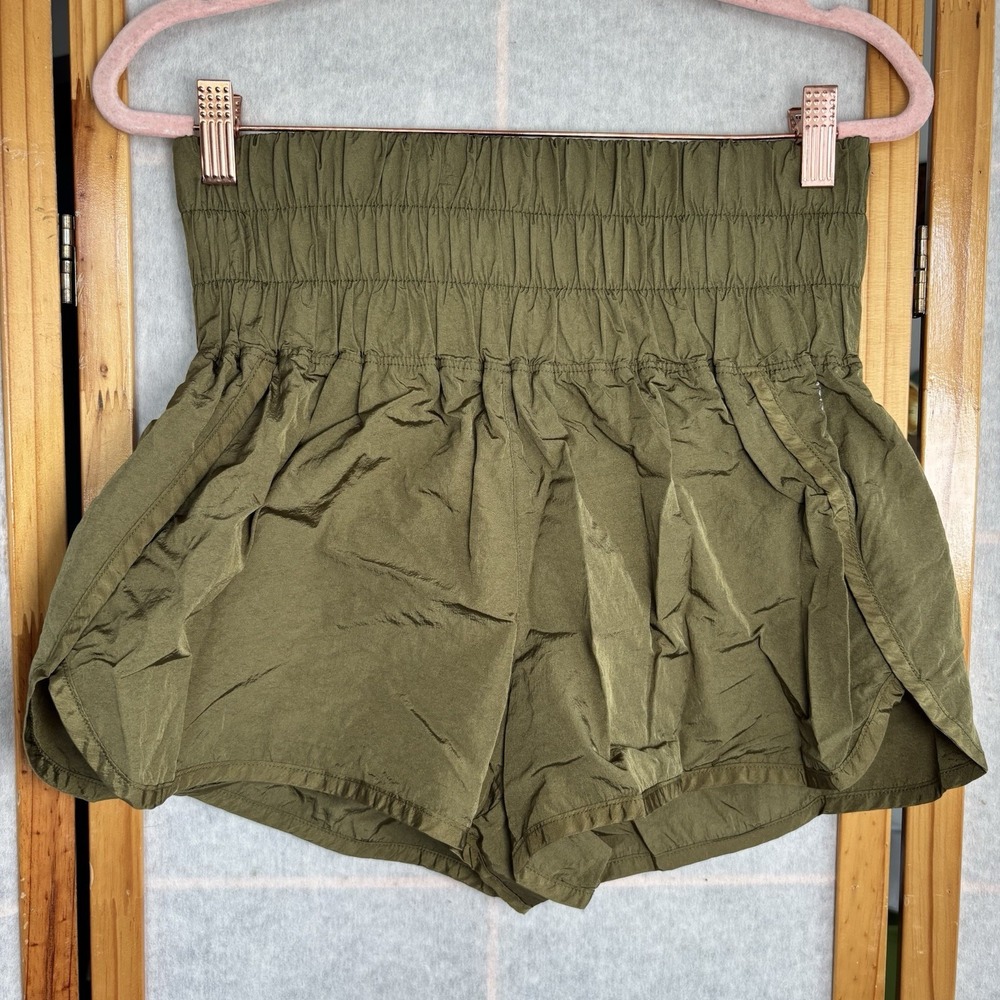 Free People Movement Women's The Way Home Army Green Shorts Sz Medium Hike‎ Yoga